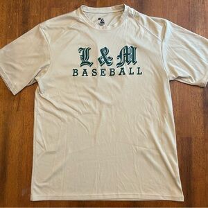 L&M Baseball #19 Gold Tan Performance Jersey Shirt Men’s Large Badger Sport ⚾️